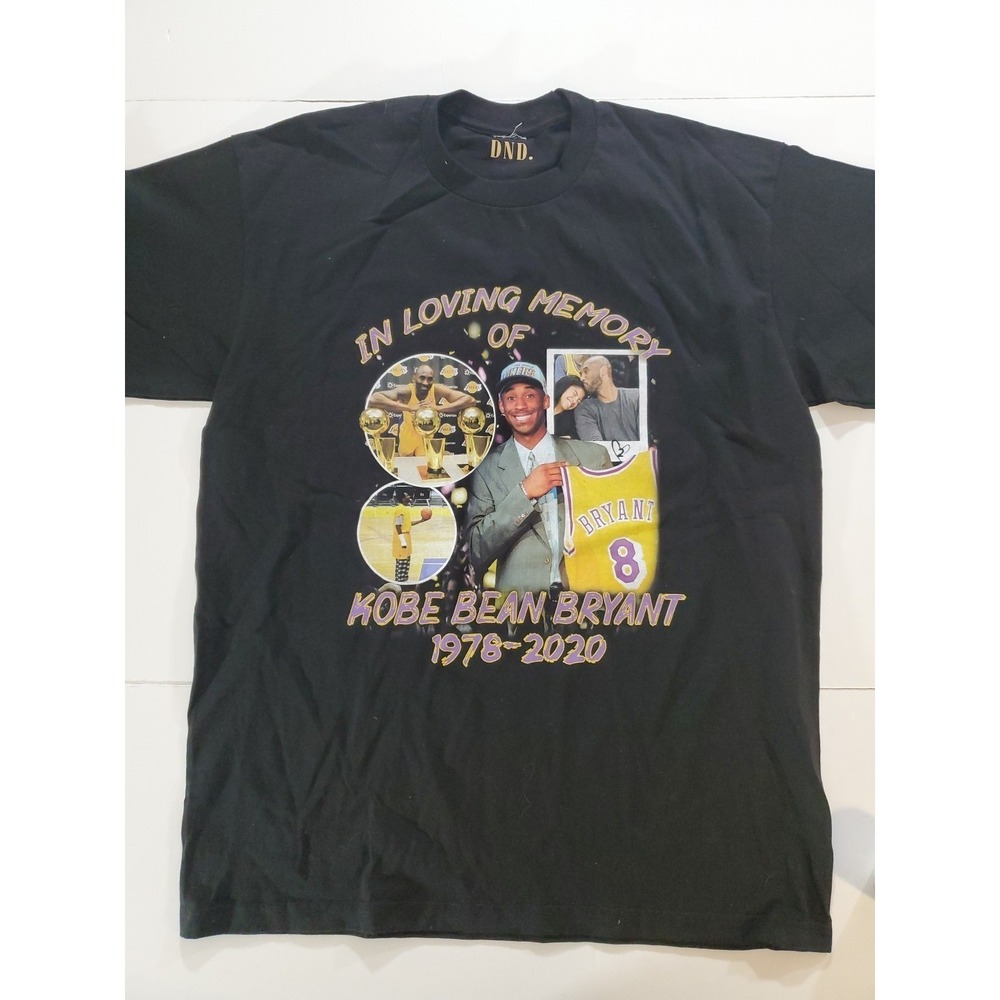 DND Kobe Bryant Vintage T Shirt In‎ Loving Memory 1978-2020 Rap Tee Black 2XL